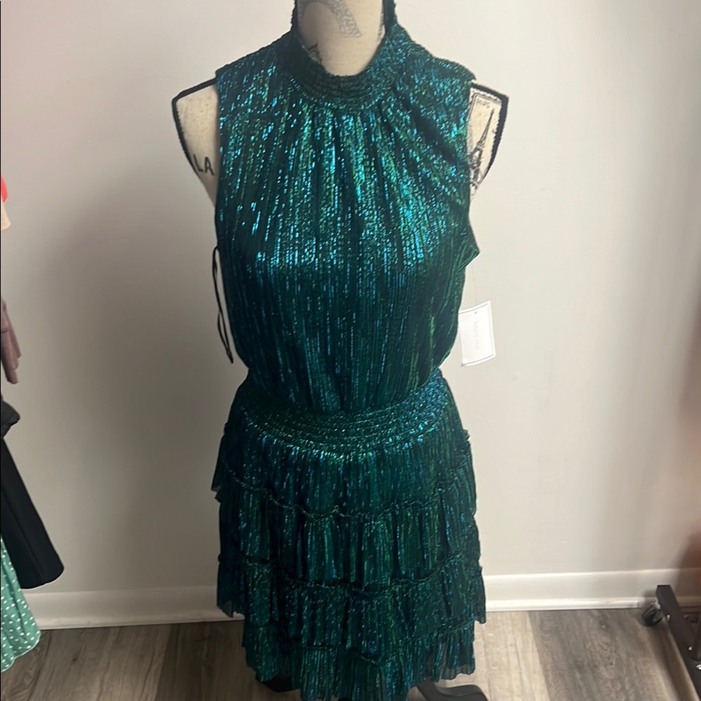 1. State Green Tiered Halter Midi Dress! - Picture 3 of 16